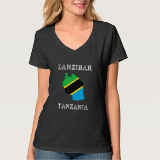 T-shirt Zanzibar Tanzanie Vintage Tanzanie Drapeau Carte D