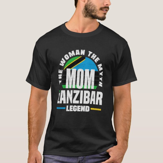 T-shirt Zanzibar Zanzibari Zanzibar Drapeau Fête des mères (Devant)
