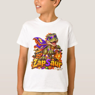 T-shirt ZapSaur Cute Dinosaur Superhero Halloween Enfants