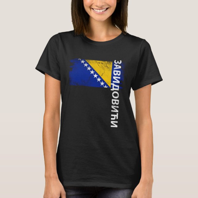 T-shirt Zavidovici Bosnia Flag For Bosnian Men Women Kids (Devant)