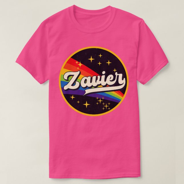 T-shirt Zavier Rainbow dans l'espace Style Vintage (Design devant)