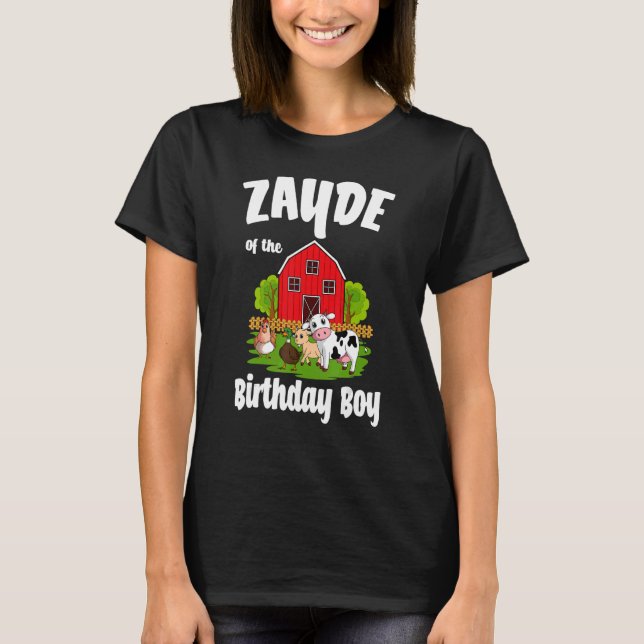 T-shirt Zayde De L'Anniversaire Boy Farm Animal Anniversai (Devant)
