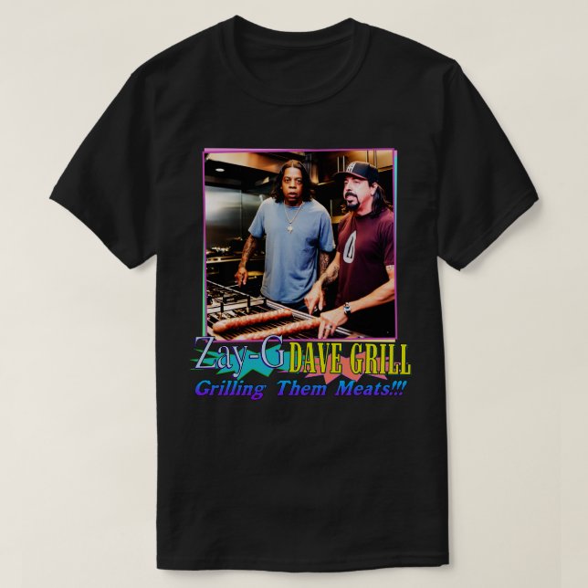 T-shirt ZayG et Dave Grill Grill Les griller Viandes (Design devant)