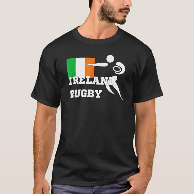 T-shirt Zdals Irlande Rugby Pour Hommes Et Femmes (Devant)