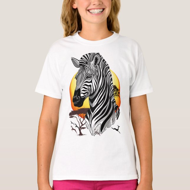 T-shirt Zebra African Savanna Wild Animal (Devant)