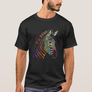T-shirt Zebra  Animal  Colourful Zoo Animal