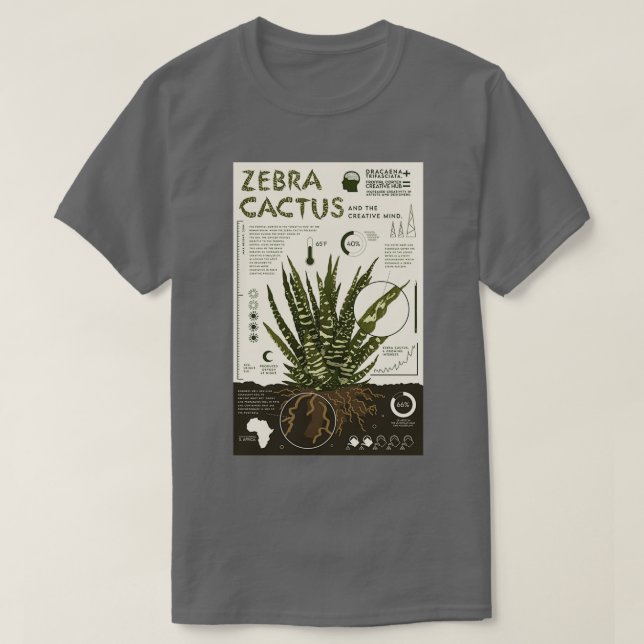 T-shirt Zebra Cactus Long (2) (Design devant)