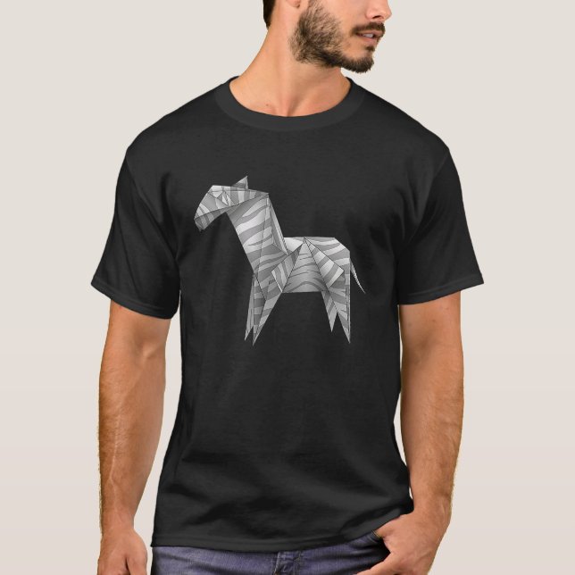 T-shirt Zebra  Cute Origami Zebra (Devant)