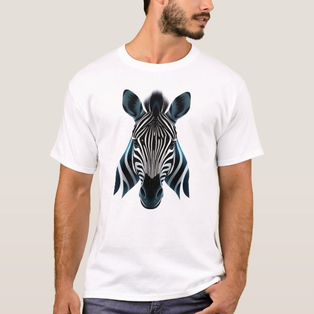 T-shirt Zebra Face Art flottant (Devant)