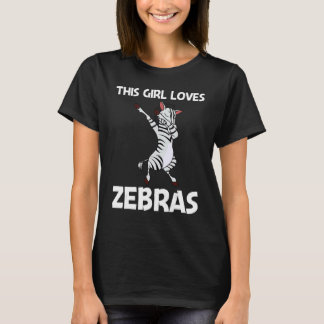 T-shirt Zebra For Girls Kids African Zoo Animal  1