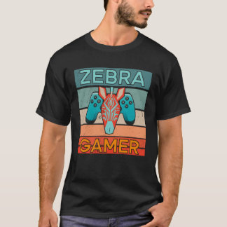 T-shirt Zebra Gamer Africa Gaming Game Animal Zebra