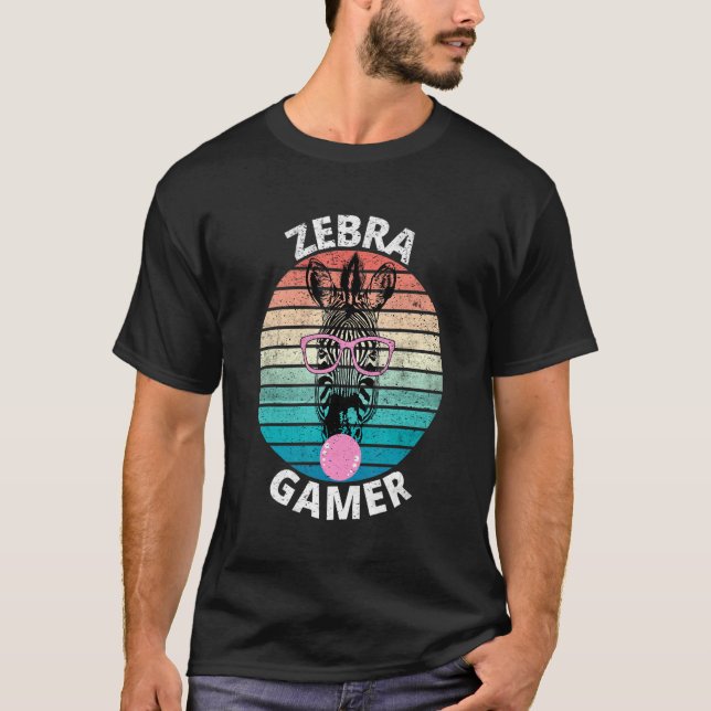 T-shirt Zebra Gamer Design Graphique Pour Gamer Kids Homme (Devant)