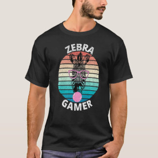 T-shirt Zebra Gamer Graphic For Gamer Kids Men & Women 