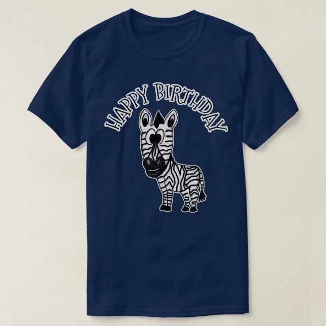 T-shirt Zebra Joyeux anniversaire Amoureux des animaux de  (Design devant)
