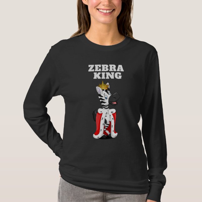 T-shirt Zebra King Boys Zebra Mens Zebra (Devant)