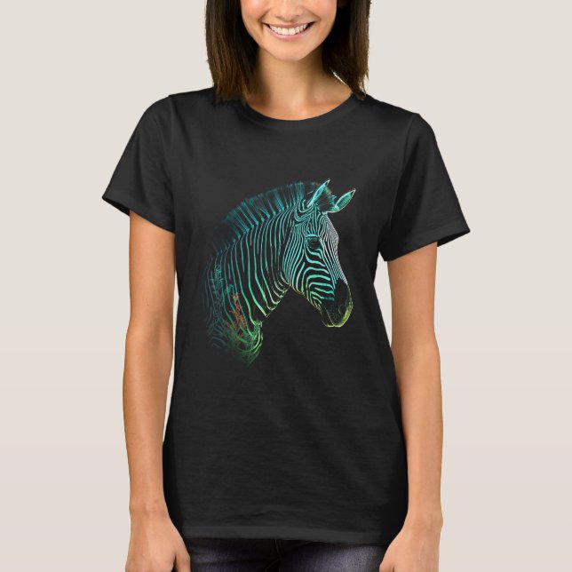 T-shirt Zebra Lover oeuvre d'art Animal Motif Zebra 4 (Devant)