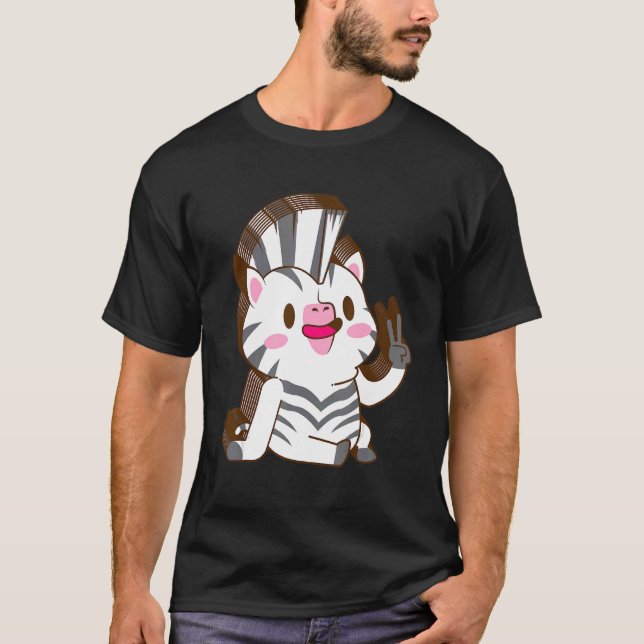 T-shirt Zebra Multilayer Paix Relaxée Mignonne Esthétique (Devant)