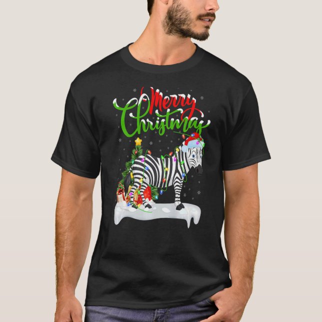T-shirt Zebra Noël Décorations Père Noël Zebra Noël (Devant)