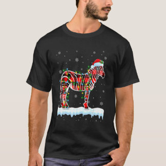 T-shirt Zebra Noël Santa Chapeau mignonne Animaux Noël Lum