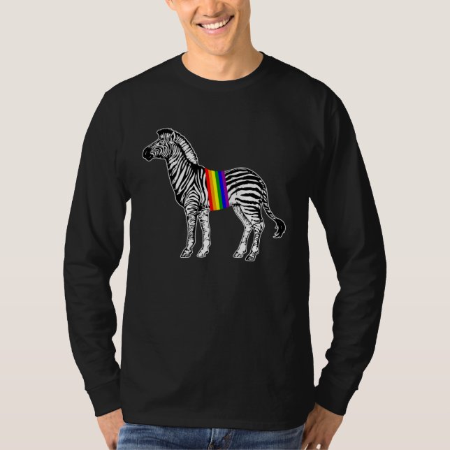 T-shirt Zebra Rainbow Pride  DNA Pride LGBT (Devant)