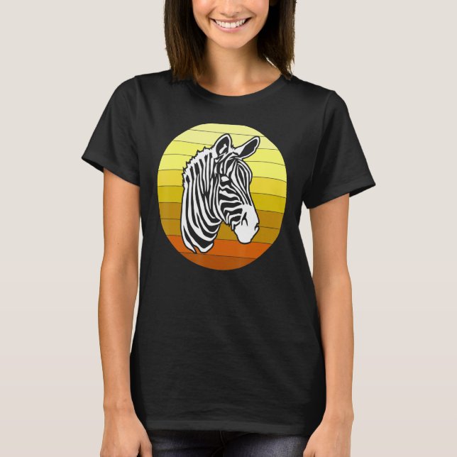 T-shirt Zebra Retro Animaux africains (Devant)