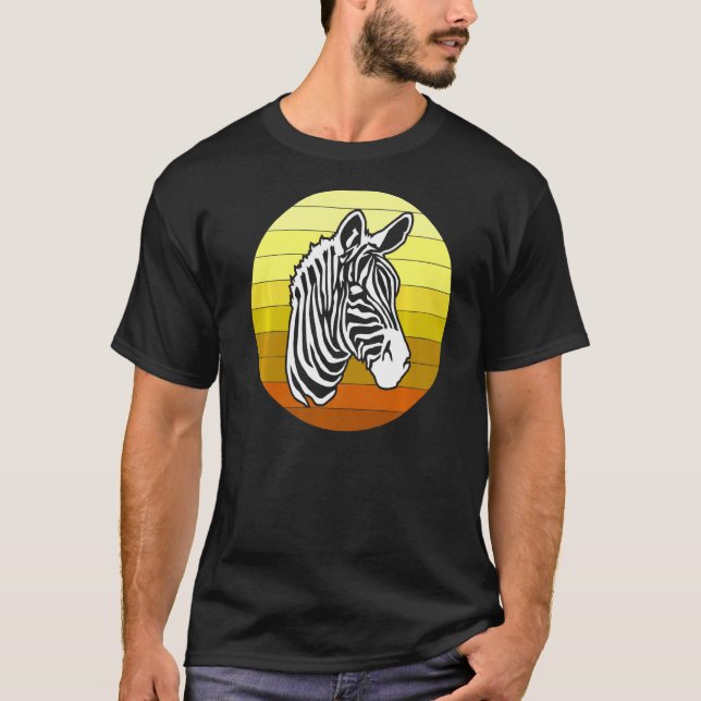 T-shirt Zebra Retro Animaux africains (Devant)