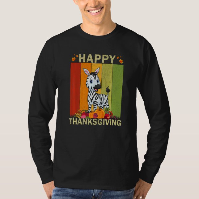 T-shirt Zebra  Retro Graphic Family Matching Thanksgiving (Devant)
