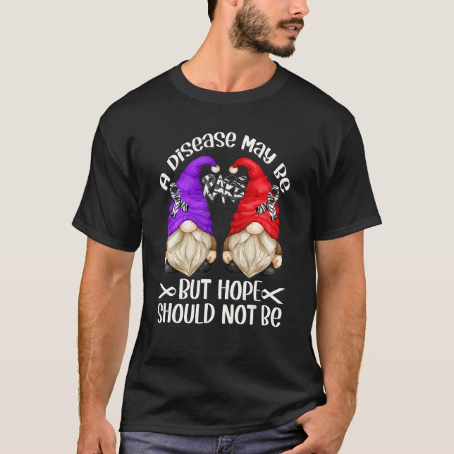 T-shirt Zebra Ribbon Sensibilisation Gnome Support Rare Pr (Devant)
