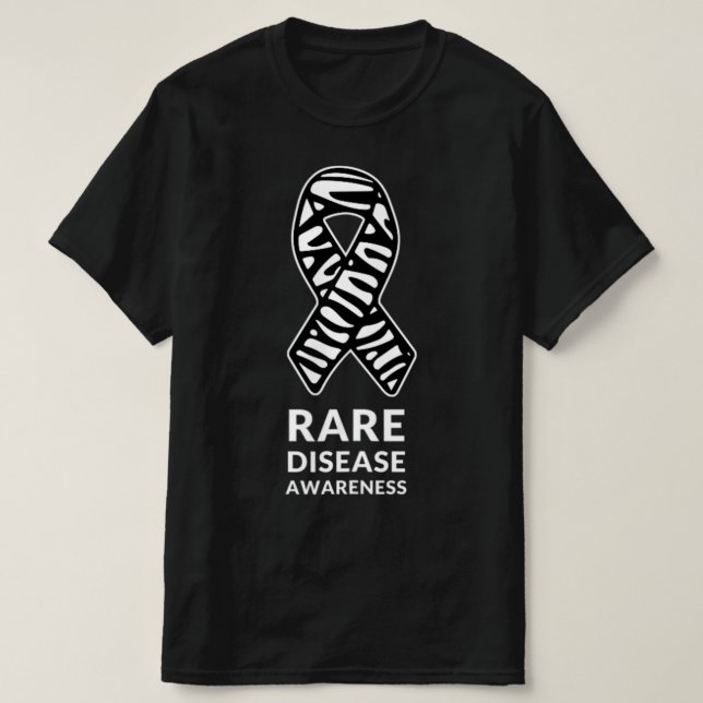 T-shirt Zebra Ribbon Sensibilisation Rare Maladie Minimali (Design devant)