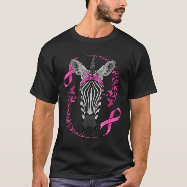T-shirt Zebra Sensibilisation au cancer du sein Pink Banda (Devant)