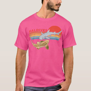 T-shirt Zebra Shark Maldives Diving Retro