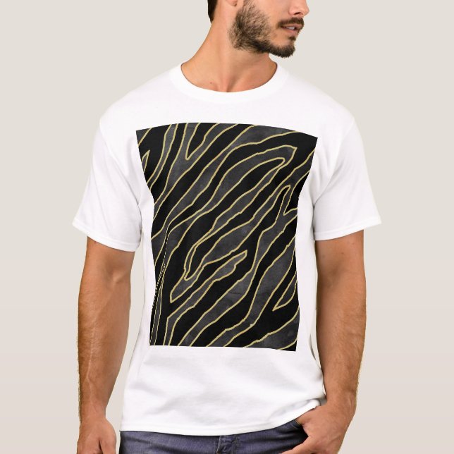 T-shirt Zebra Stripes : Abstrait Monochrome Sans Seamless. (Devant)