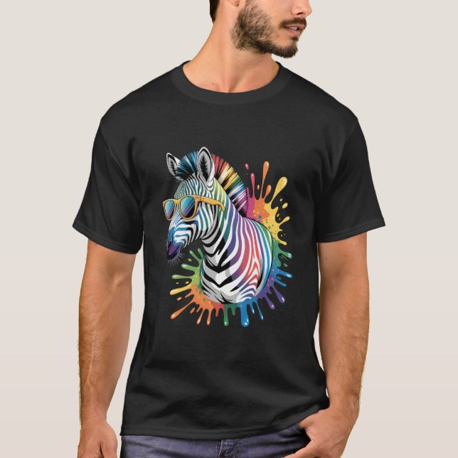 T-shirt Zebra Sunglasses Artwork African Animal Lover Safa (Devant)