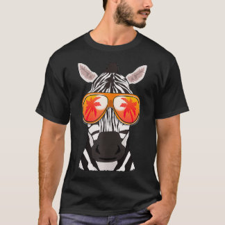T-shirt Zebra Sunglasses Beach Summer Pool Party Zebra