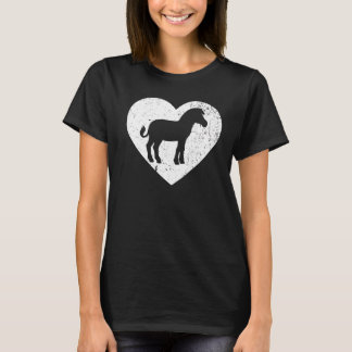 T-shirt Zebra Vintage Coeur Blanc Fête des Valentines