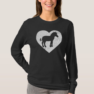 T-shirt Zebra Vintage Coeur Blanc Fête des Valentines