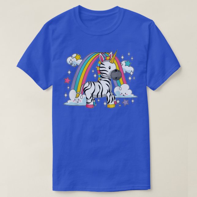 T-shirt Zebracorn Afrique Zoo Animal Rainbow Fairytale Uni (Design devant)