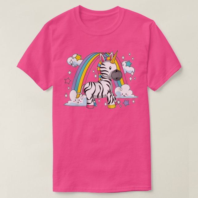 T-shirt Zebracorn Afrique Zoo Animal Rainbow Fairytale Uni (Design devant)