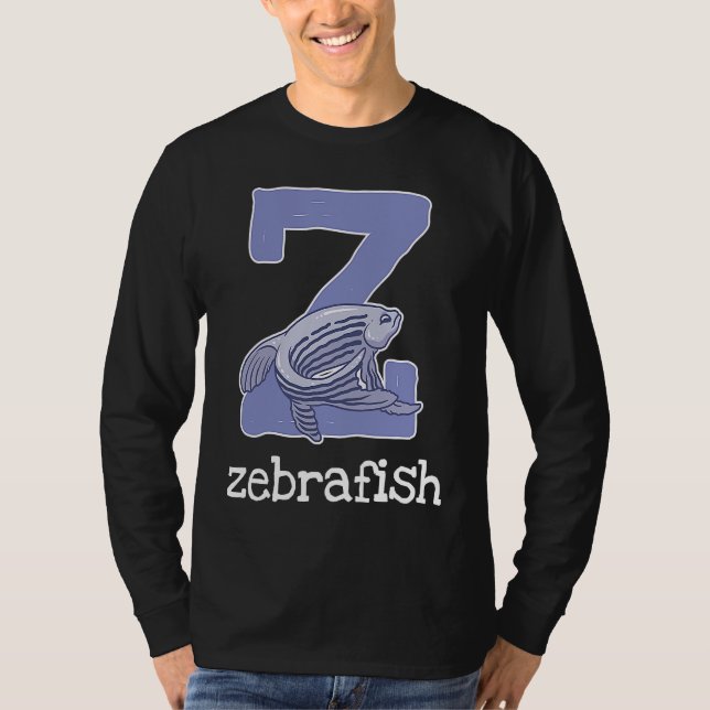 T-shirt Zebrafish Alphabet Letter Fish  Kids (Devant)