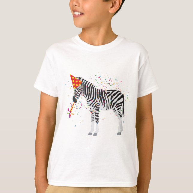 T-shirt Zèbre - Animaux ayant une fête (Devant)