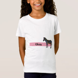 T-Shirt Zèbre avec bande rose vif