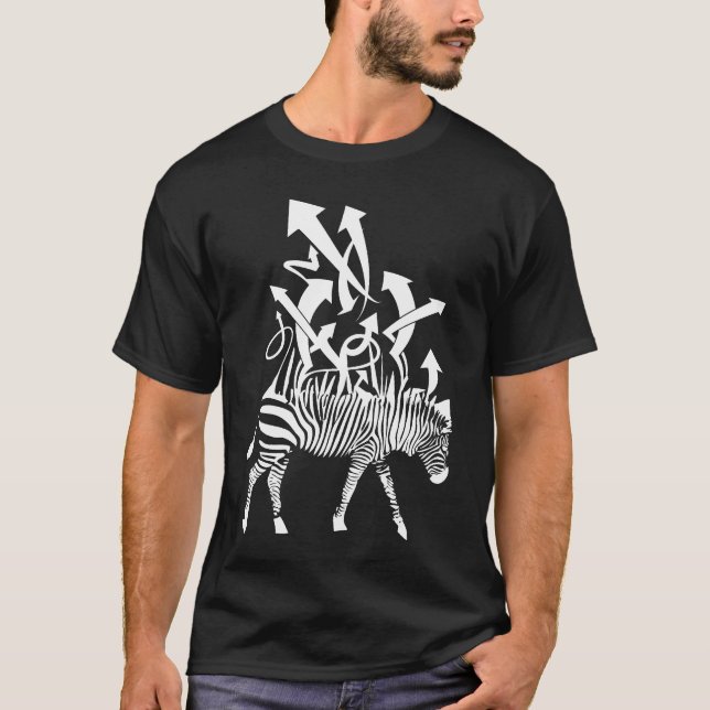 T-shirt Zèbre-blanc-pour-foncé-chemises (Devant)