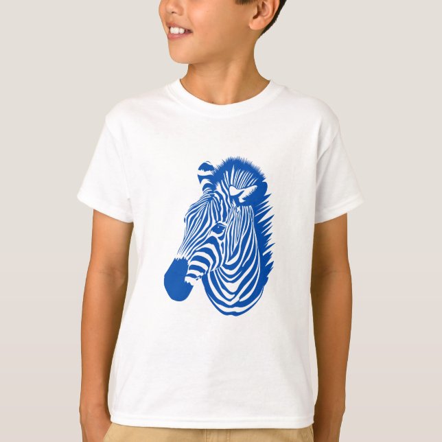 T-shirt Zèbre Bleu (Devant)