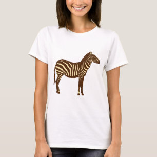 T-shirt Zèbre - Chocolat Brown et Camel Tan