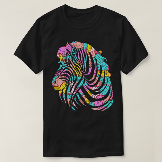 T-shirt Zèbre coloré (Design devant)