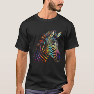 T-shirt Zèbre Coloré Animal Zoo Animal