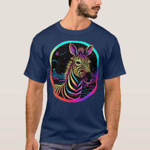 T-shirt Zèbre coloré Galaxie cosmique Animaux spatiaux