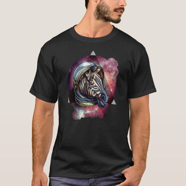 T-shirt Zèbre cosmique Zèbre Zèbre espace astronaute Zèbre (Devant)