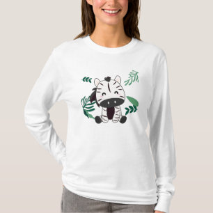T-shirt Zèbre Dans La Jungle Animaux Sucrés Pour Les Enfan