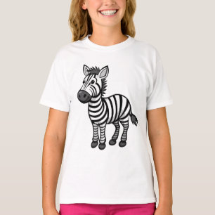T-shirt Zèbre de dessin animé mignon – Animal de safari ad